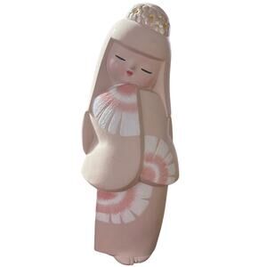 Japanese Hakata Clay Doll traditional unglazed clay Fukuoka Japan Vintage